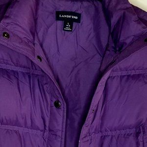 Lands’ End Women’s Goose Down Puffer Vest Purple Sz LARGE 14-16